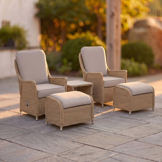 Vimini Rattan Reclining Lounge Set Digital Illustration