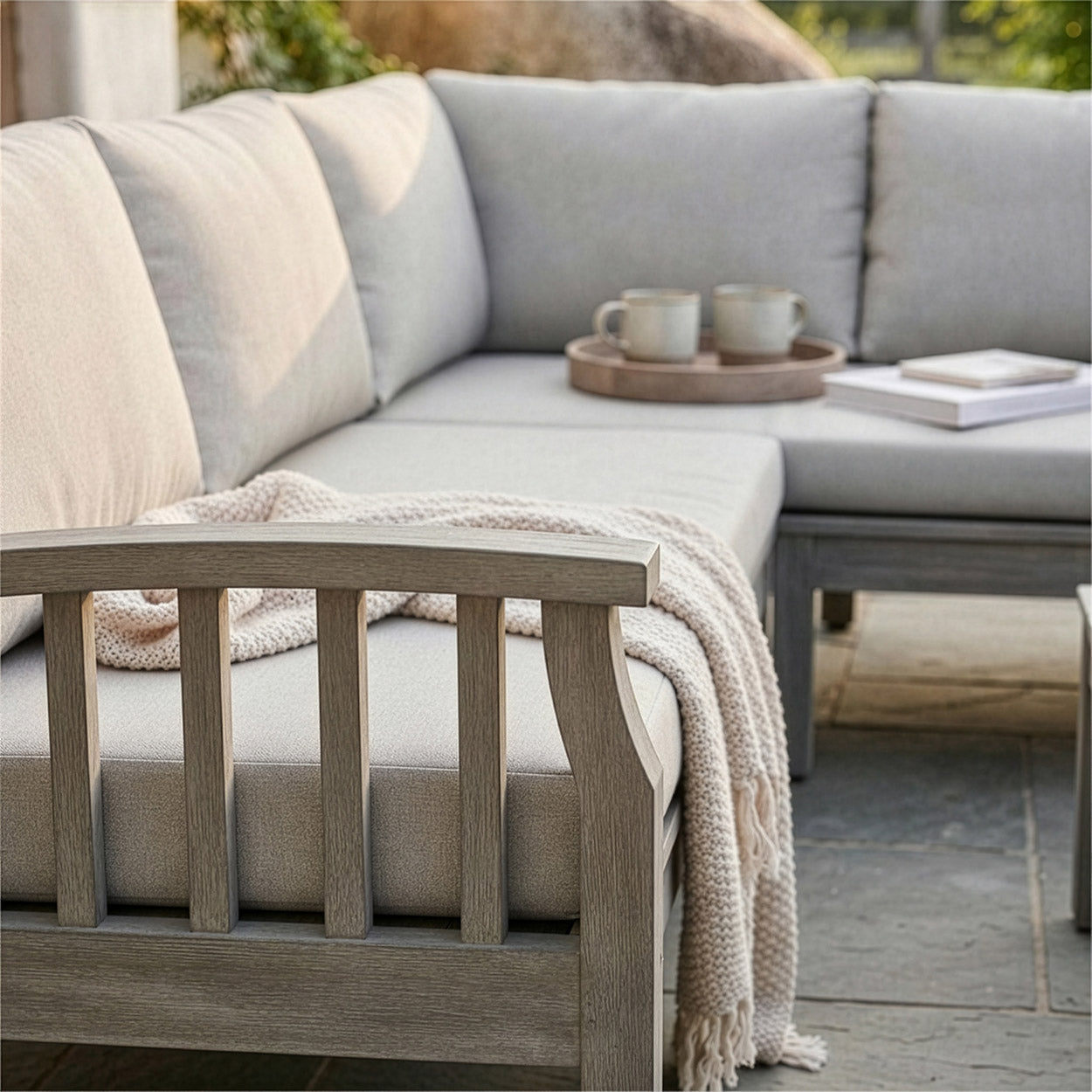 Arm From The Light Wooden Garden Lounge Set Digital Illustration