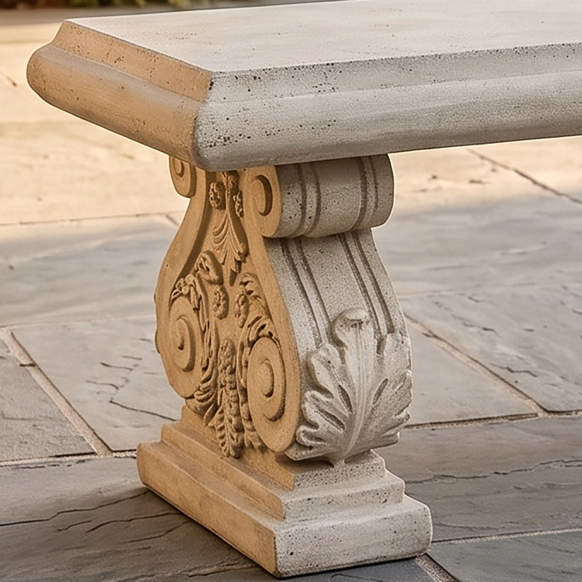 Close Up Of The Leg From The Bellagio Roman Stone Effect Garden Bench Digital Illustration