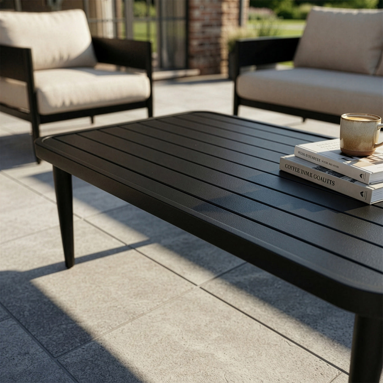 Close Up Of The Table Included In The Ravello Garden Lounge Set Digital Illustration