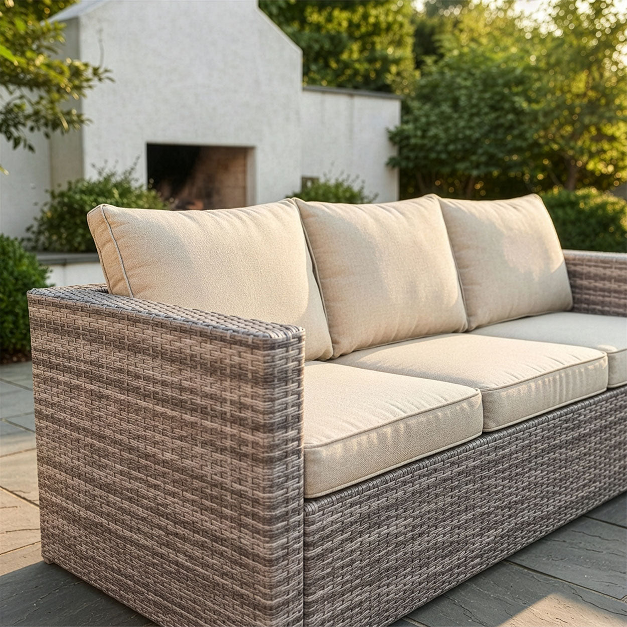 Digital Illustration oF the Sofa From The San Vito Rattan 8 Seat Garden Dining Set