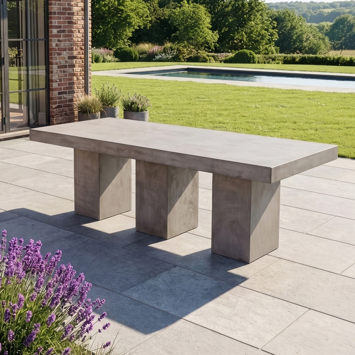 Linosa Concrete Garden Dining Table Digital Illustration