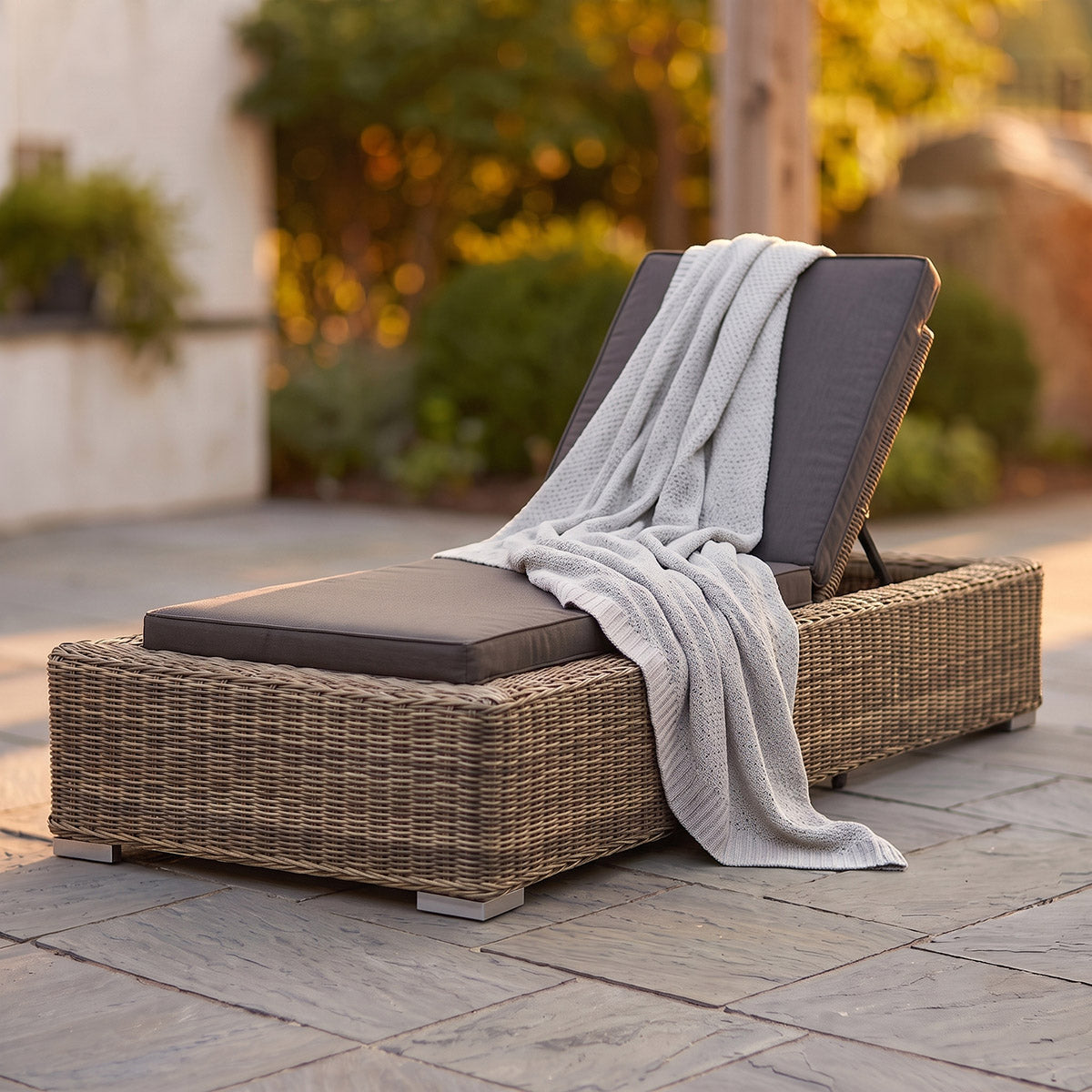 Dressed Riccione Rattan Sun Lounger Digital Illustration