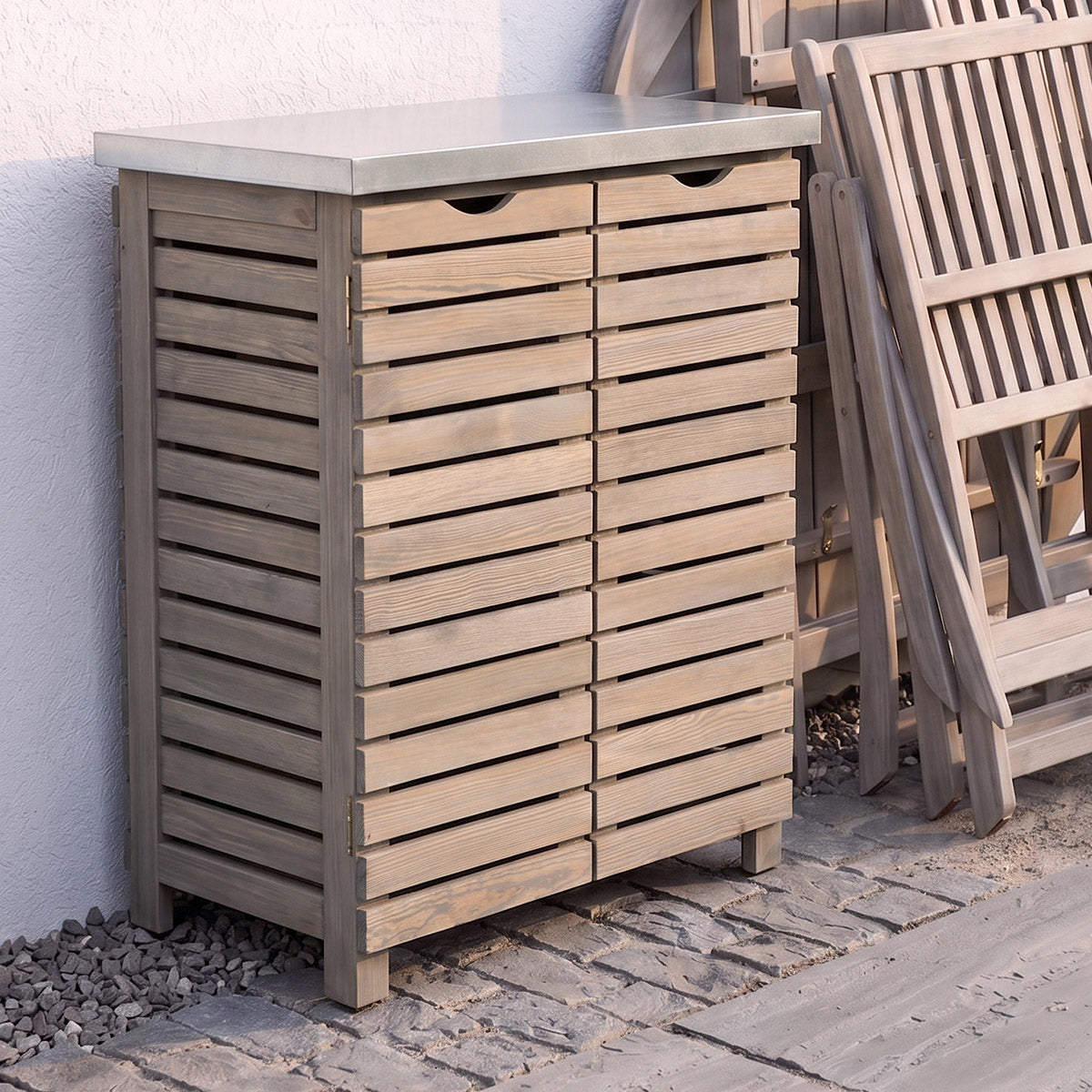 Levanto Wooden Garden Storage Cabinet Digital Illustration