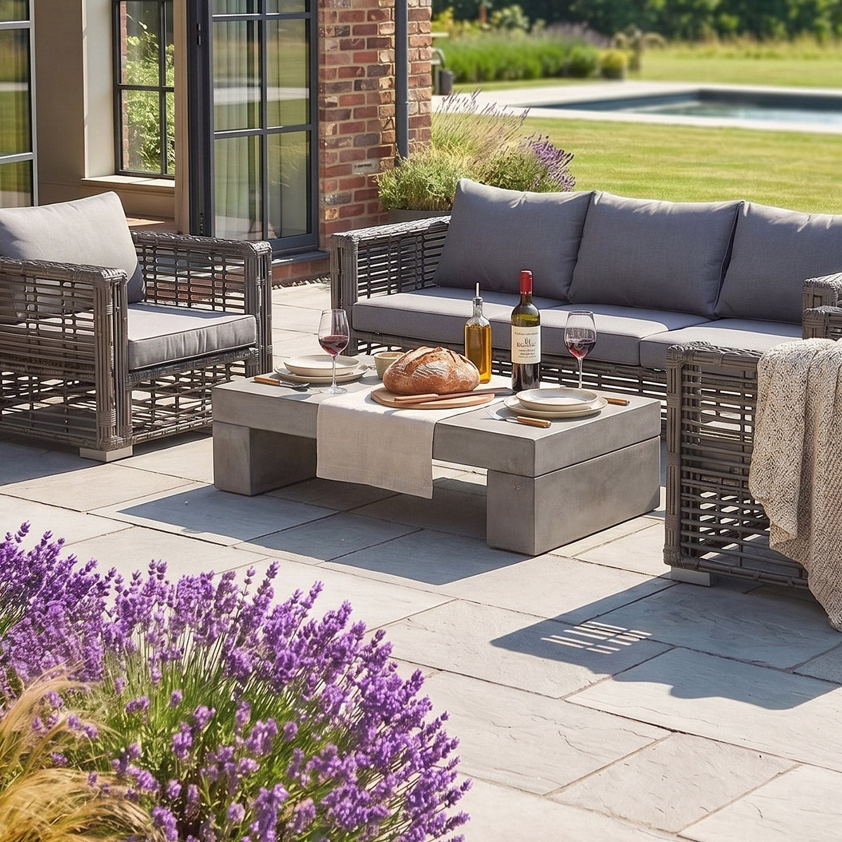 Concrete Garden Coffee Table In Situ Digital Illustration