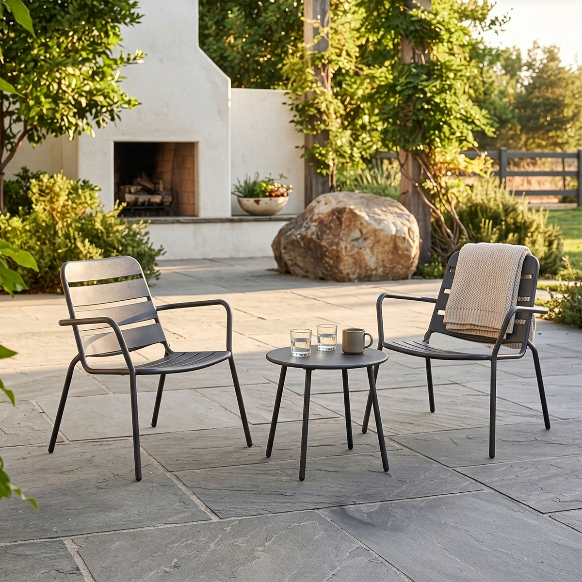 Metal Garden Bistro Set Dressed Digital Illustration