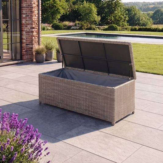 Open Capraia Rattan Garden Storage Box Digital Illustration