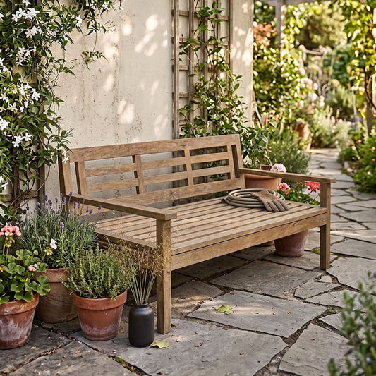 Otranto Teak Garden Day Bed Digital Illustration