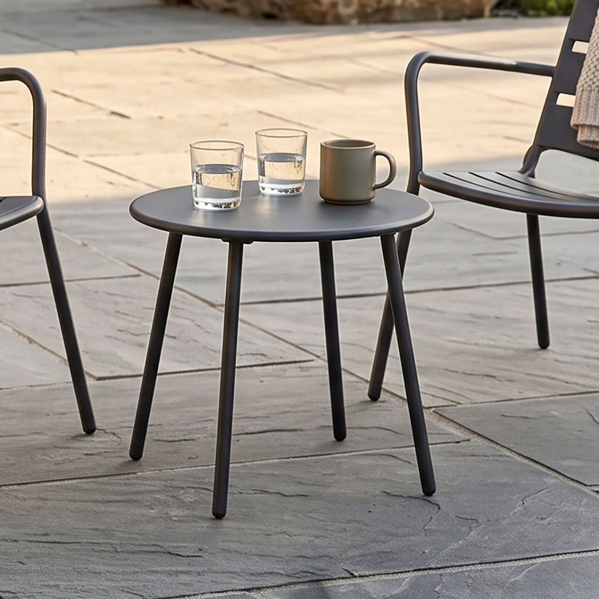 Ponza Metal Garden Bistro Set Table Up Close Digital Illustration