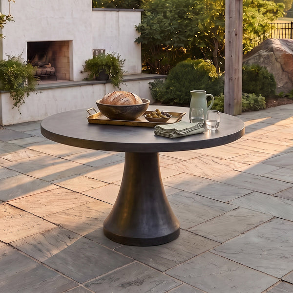 Portovenere Black Concrete Garden Dining Table