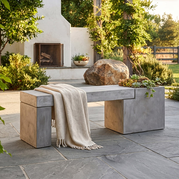 Salerno Concrete Bench Planter