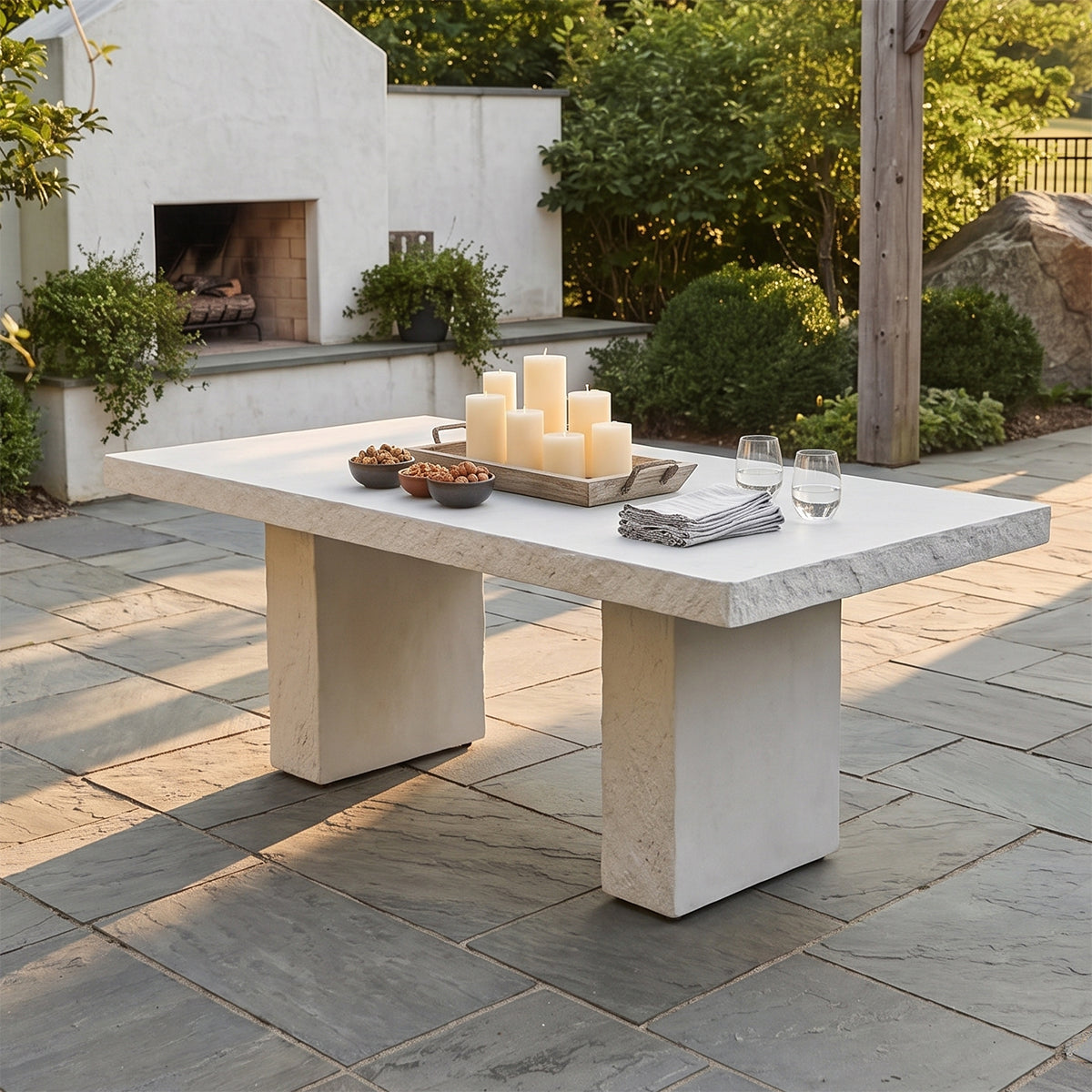 Scala Stone Effect Garden Dining Table Digital Illustration