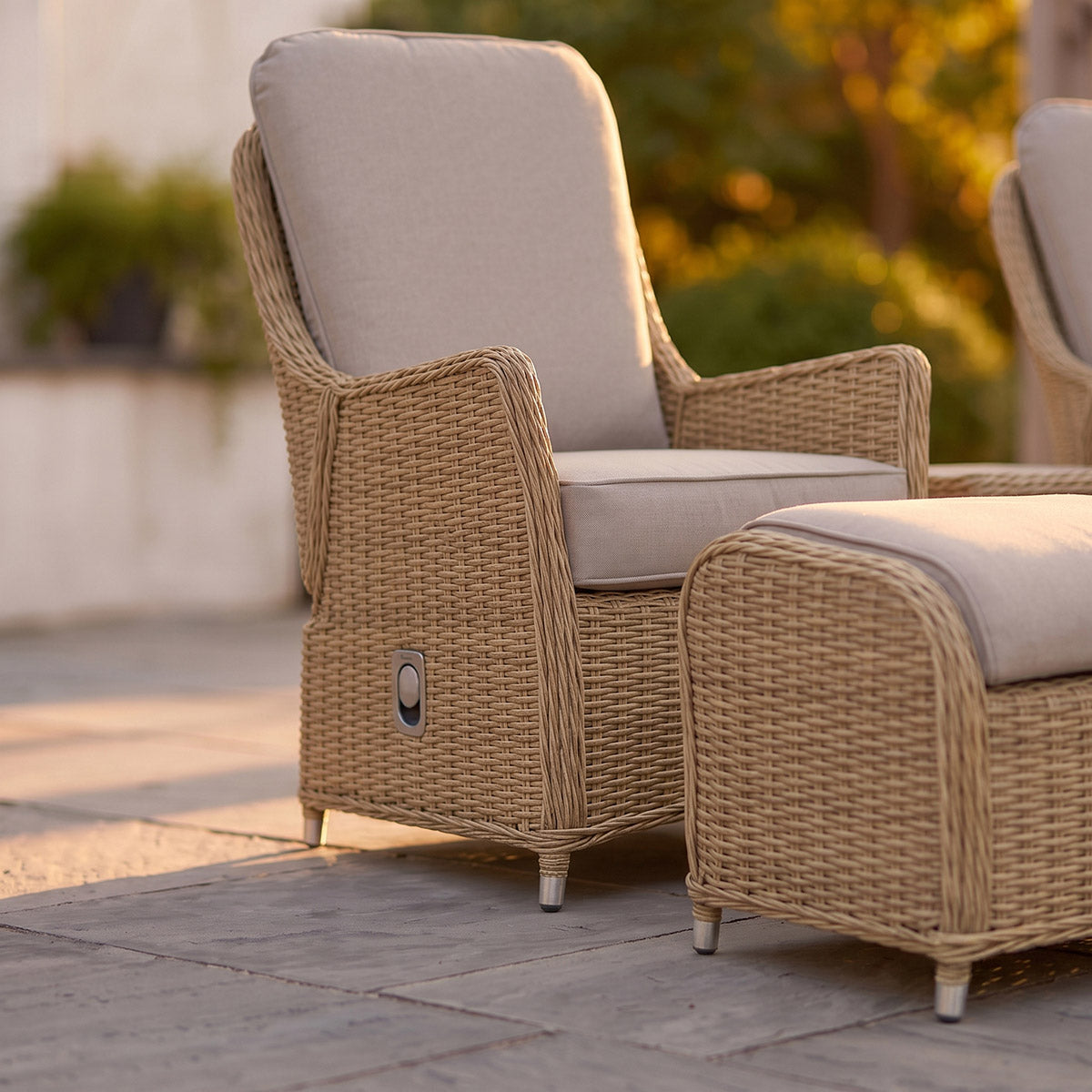 Rattan Weave On The Reclining Lounge Set Digital Illustration