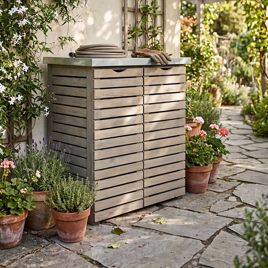 Wooden Garden Storage Cabinet Digital Illustration